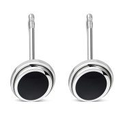 Black Onyx Oval Earrings - e368